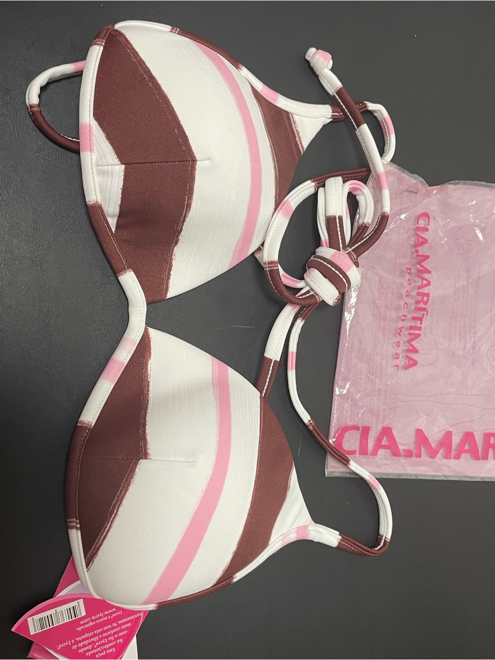 NWT Cia. Marítima Brazilian Beachwear Bikini Top – Stripe Pattern